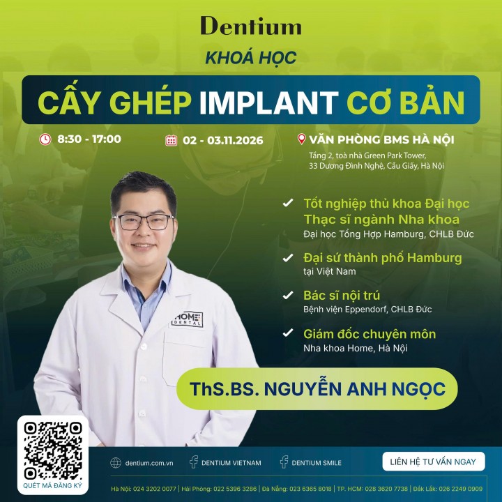 THÔNG BÁO TUYỂN SINH KHÓA HỌC CẤY GHÉP IMPLANT CƠ BẢN THÁNG 11 TẠI HÀ NỘI